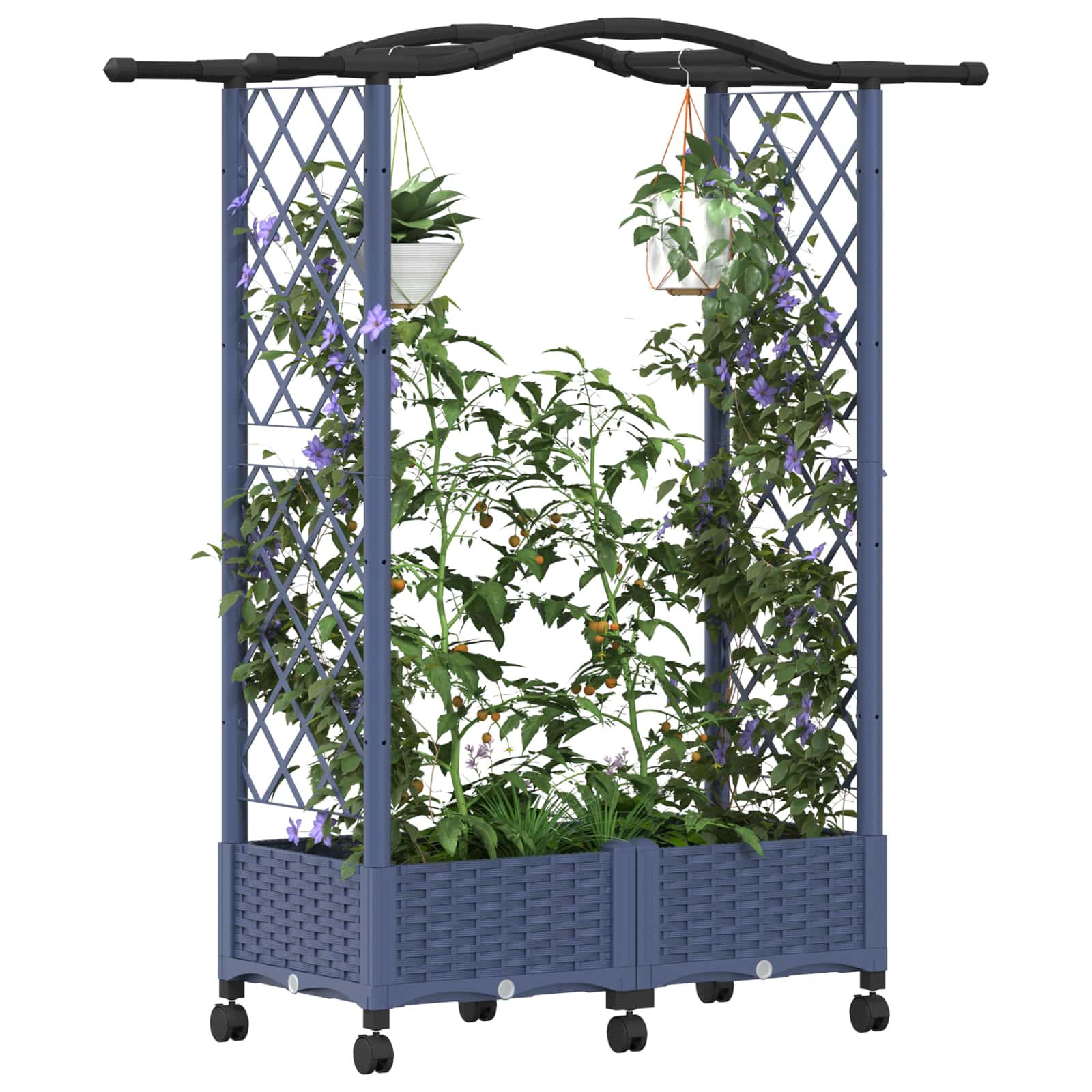 Pakeltas lovas su trelėmis ir stogu Pilka 124 x 40 x 129 cm PP Pakeltas lovas su trelėmis ir stogu Pilka 124 x 40 x 129 cm PP - Image 4