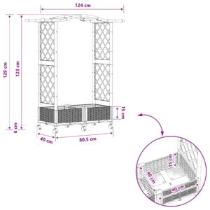 Pakeltas lovas su trelėmis ir stogu Pilka 124 x 40 x 129 cm PP