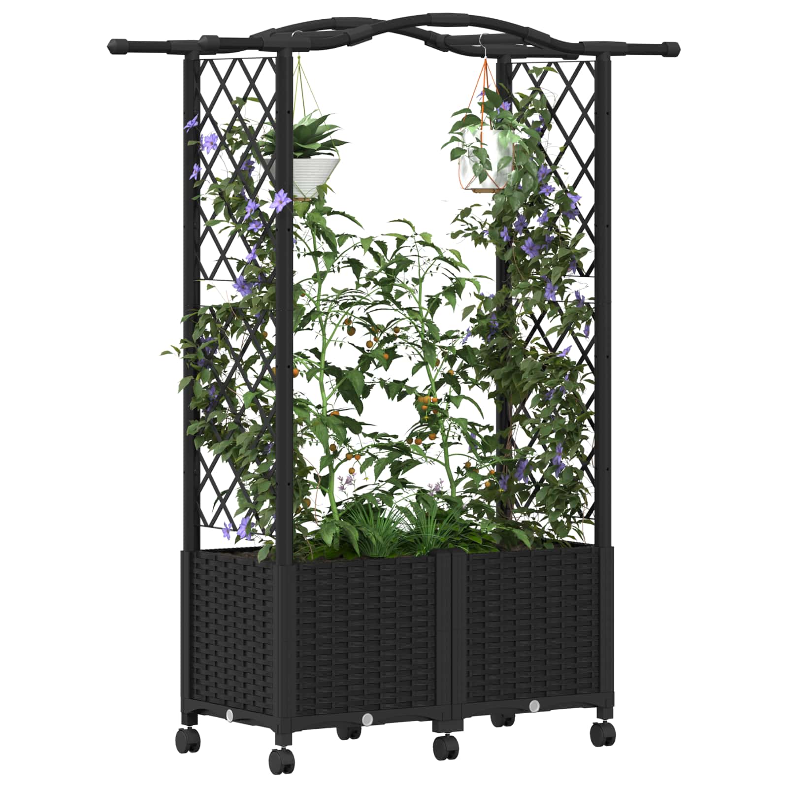 Pakeltas lovas su trelėmis ir stogu Juoda 125 x 40 x 144 cm PP Pakeltas lovas su trelėmis ir stogu Juoda 125 x 40 x 144 cm PP - Image 4