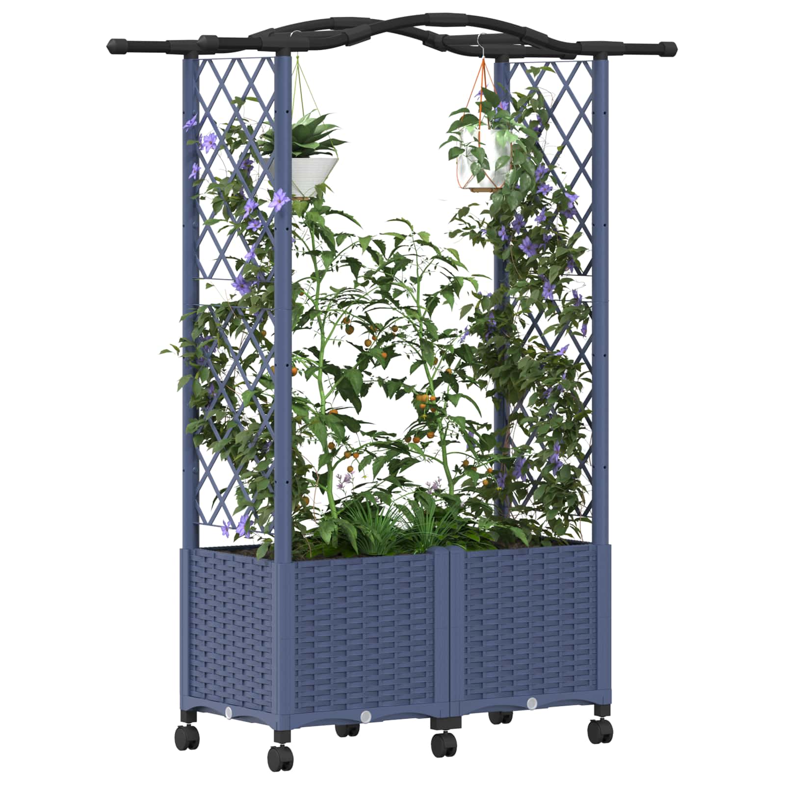 Pakeltas lovas su trelėmis ir stogu Pilka 125 x 40 x 144 cm PP Pakeltas lovas su trelėmis ir stogu Pilka 125 x 40 x 144 cm PP - Image 4
