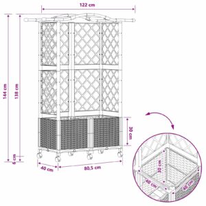 Pakeltas lovas su trelėmis ir stogu Ruda 122 x 40 x 144 cm PP
