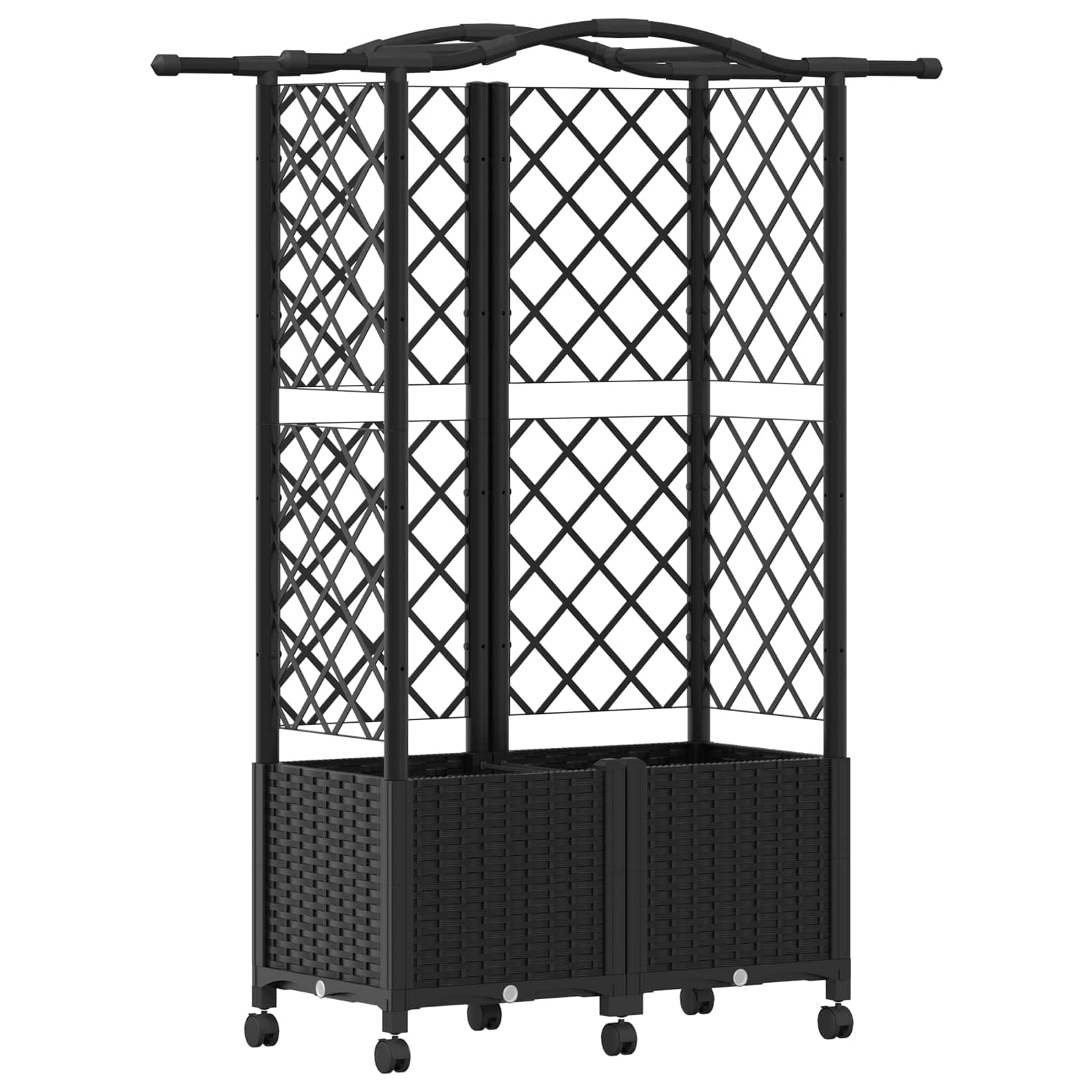 Pakeltas lovas su trelėmis ir stogu Juoda 122 x 40 x 144 cm PP Pakeltas lovas su trelėmis ir stogu Juoda 122 x 40 x 144 cm PP - Image 3