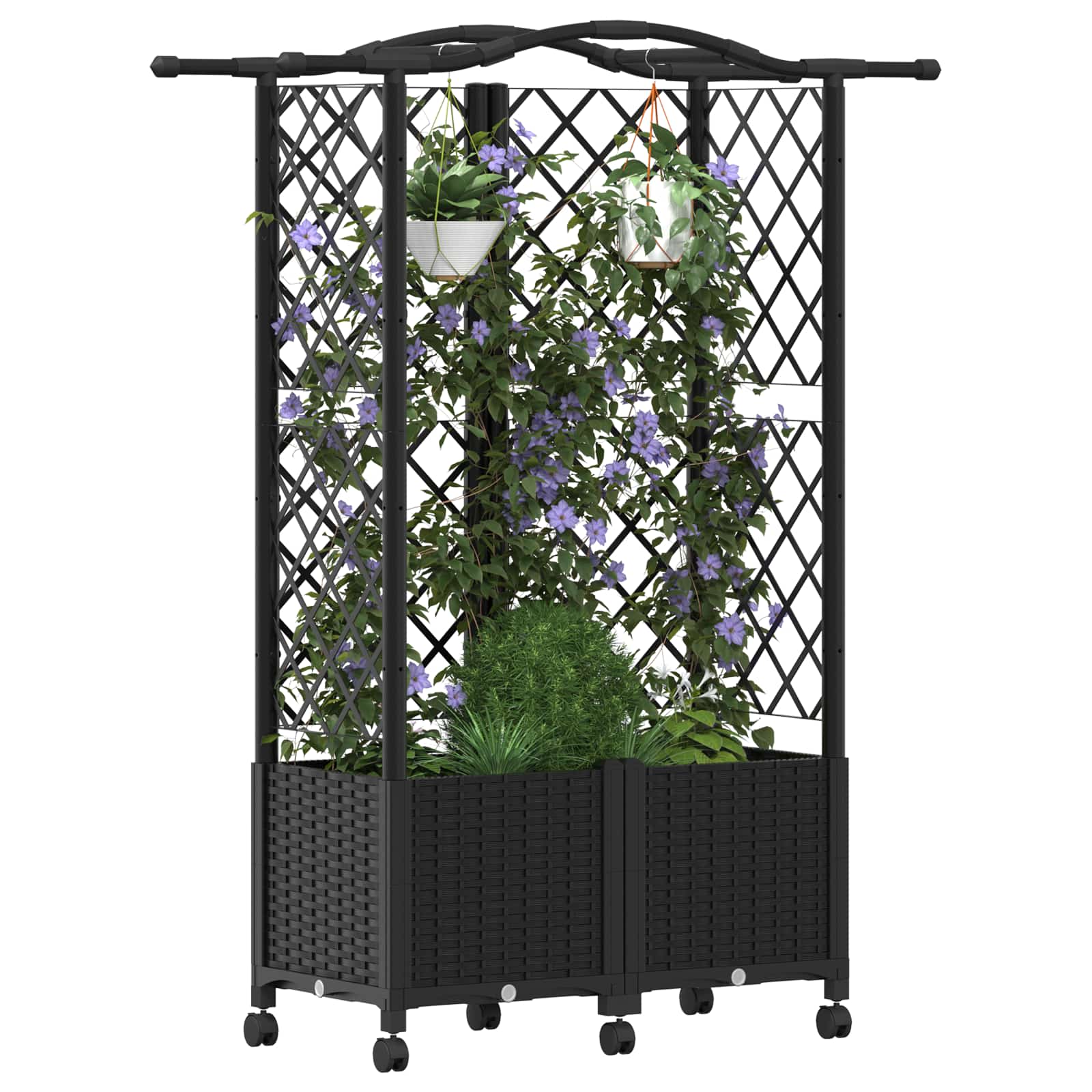 Pakeltas lovas su trelėmis ir stogu Juoda 122 x 40 x 144 cm PP Pakeltas lovas su trelėmis ir stogu Juoda 122 x 40 x 144 cm PP - Image 4