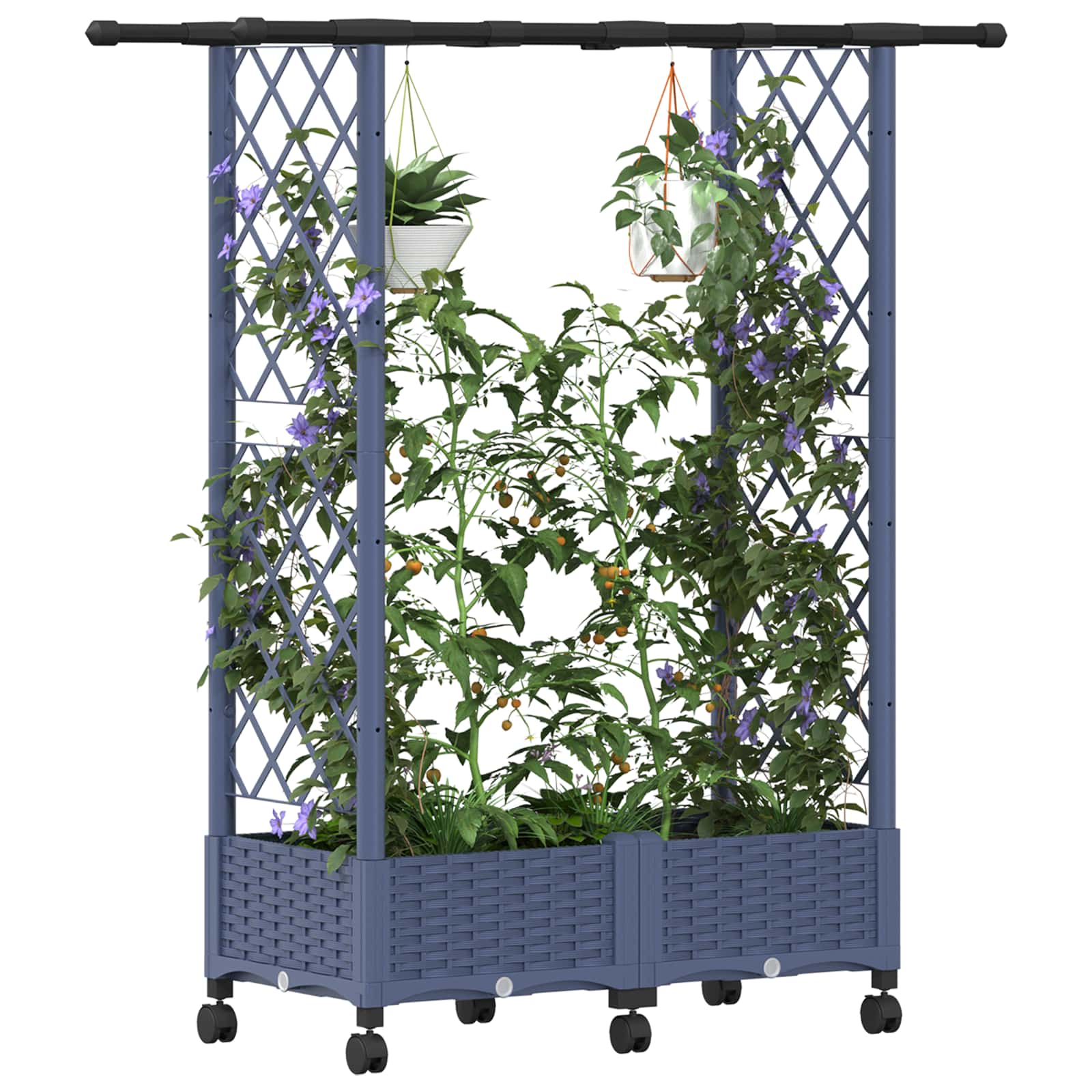 Pakeltas lovas su trelėmis ir stogu Pilka 122,5 x 40 x 127 cm Pakeltas lovas su trelėmis ir stogu Pilka 122,5 x 40 x 127 cm - Image 4