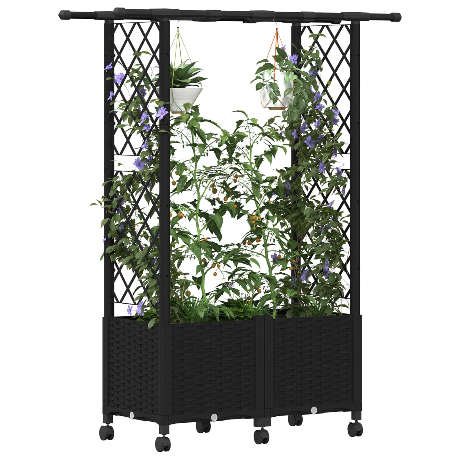 Pakeltas lovas su trelėmis ir stogu Juoda 124,5 x 40 x 142 cm Pakeltas lovas su trelėmis ir stogu Juoda 124,5 x 40 x 142 cm - Image 4