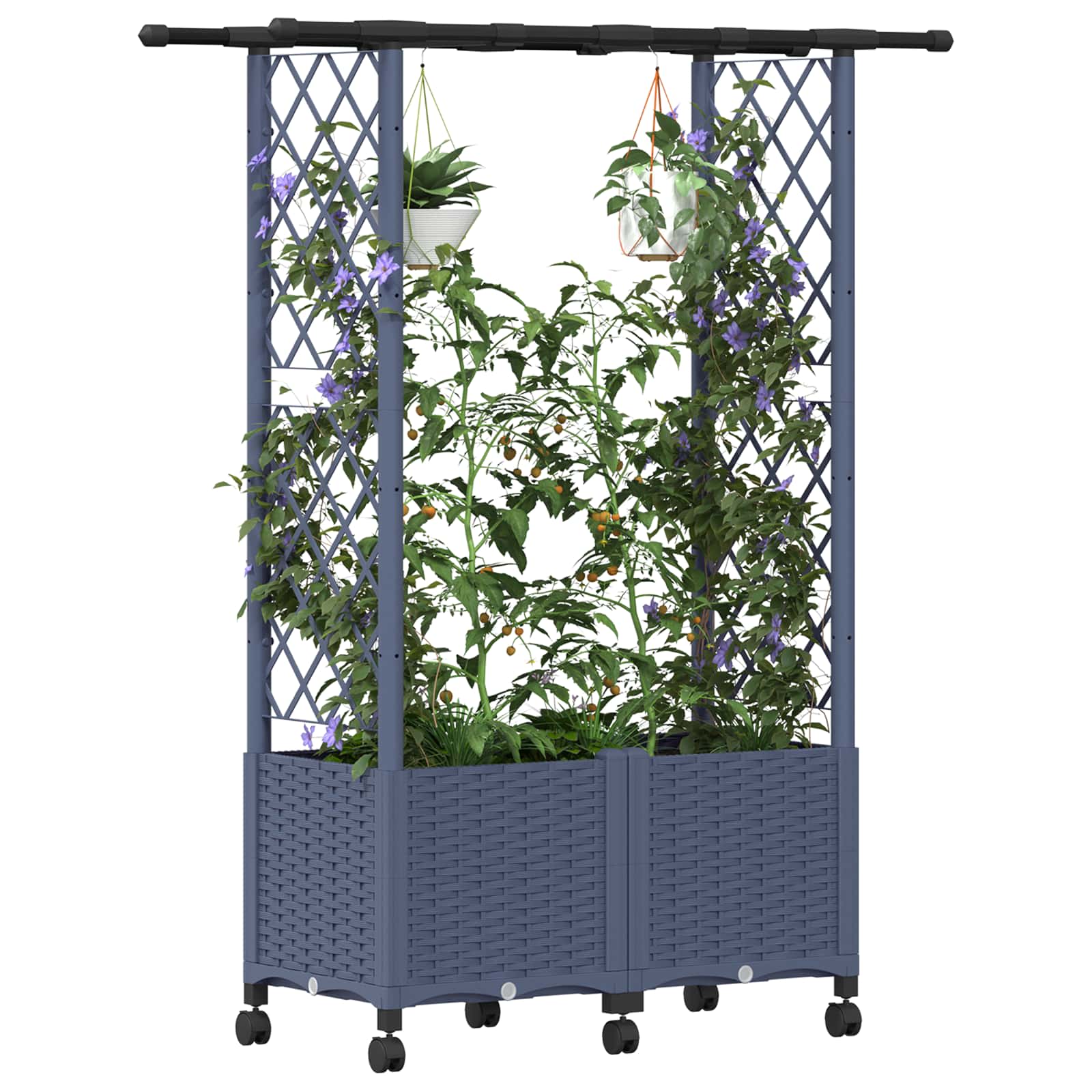 Pakeltas lovas su trelėmis ir stogu Pilka 124,5 x 40 x 142 cm Pakeltas lovas su trelėmis ir stogu Pilka 124,5 x 40 x 142 cm - Image 4