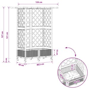 Pakeltas lovas su trelėmis ir stogu Ruda 124 x 40 x 127 cm PP