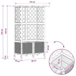Pakeltas lovas su trelėmis ir stogu Ruda 124 x 40 x 142 cm PP