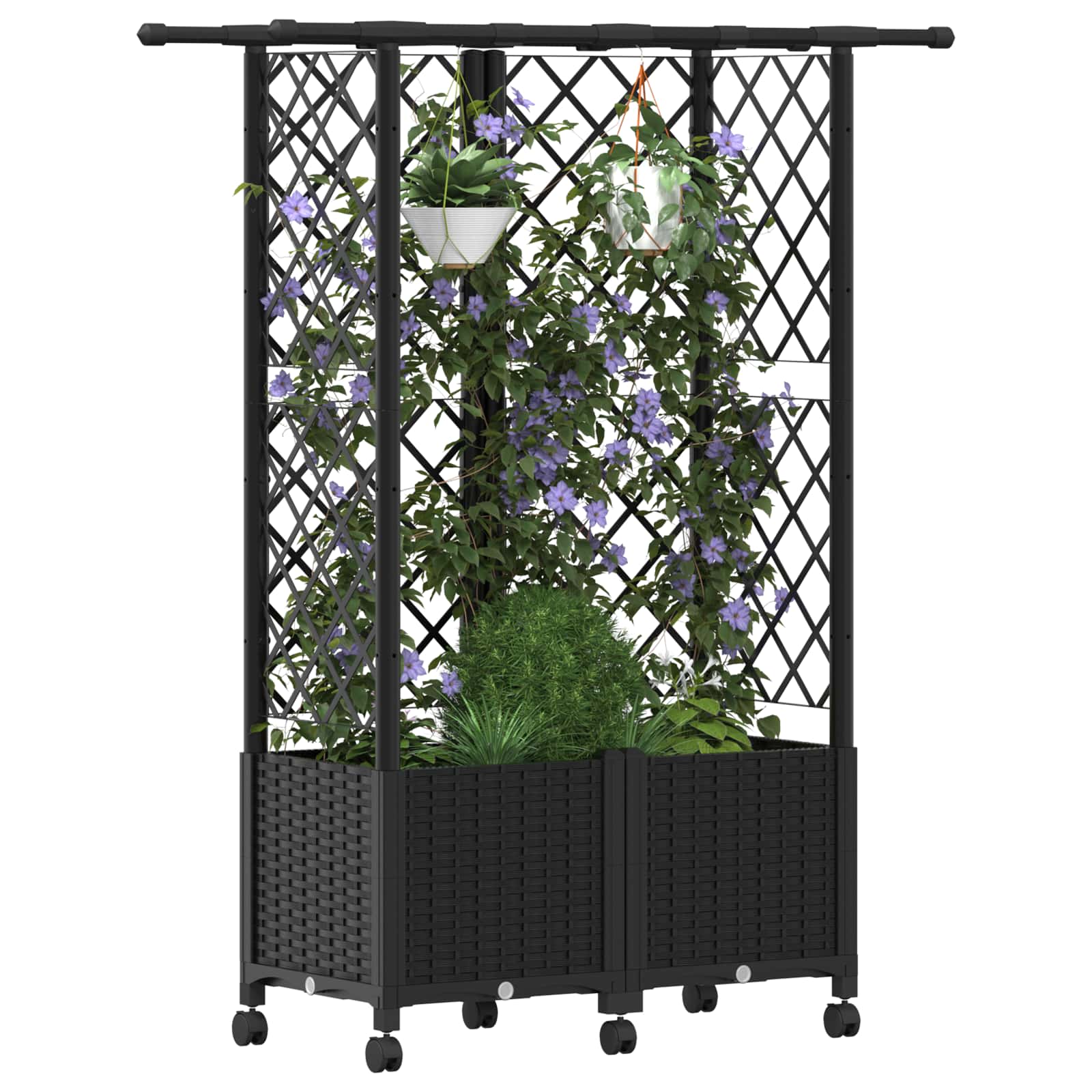 Pakeltas lovas su trelėmis ir stogu Juoda 124 x 40 x 142 cm PP Pakeltas lovas su trelėmis ir stogu Juoda 124 x 40 x 142 cm PP - Image 4