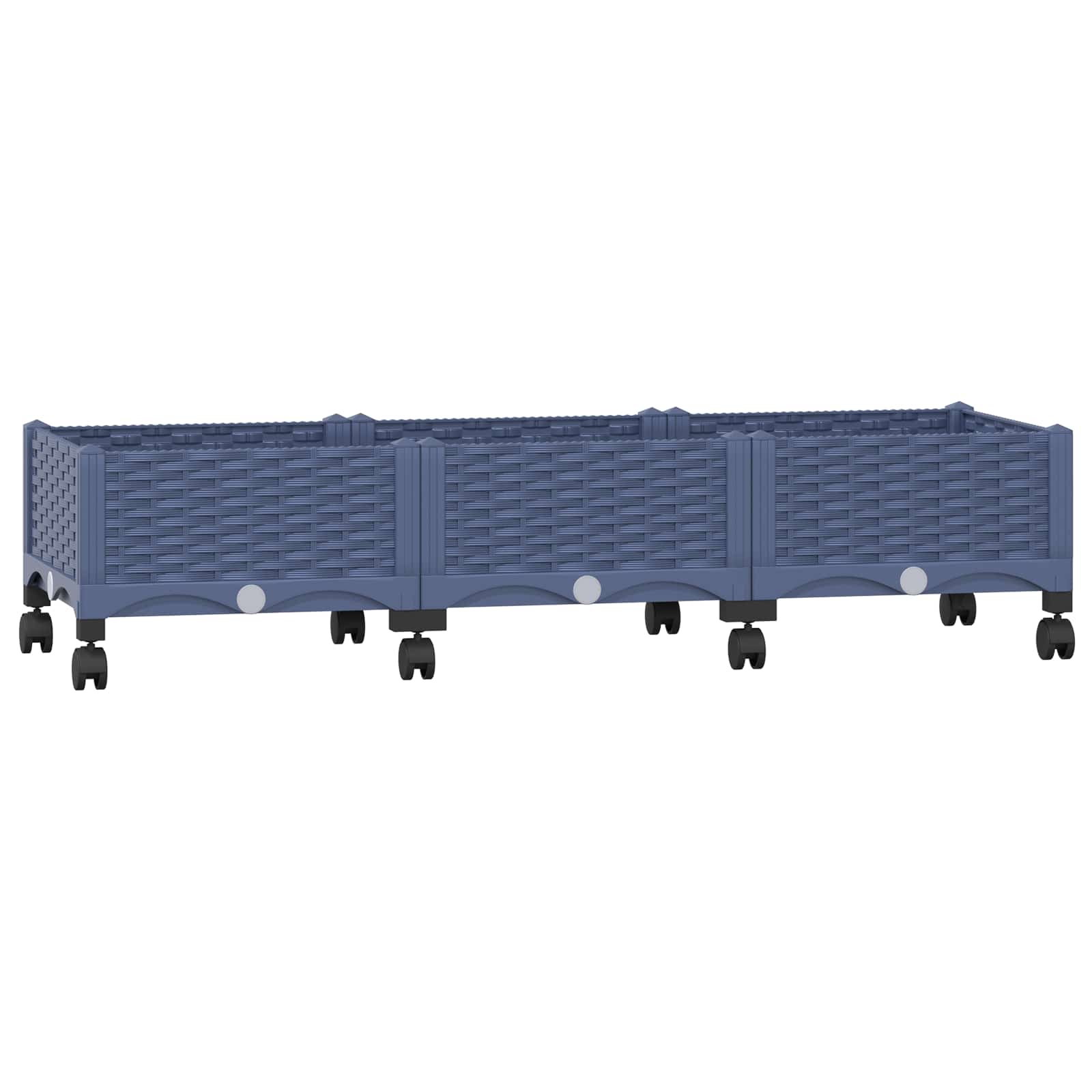Sodo puodynė su ratukais Mėlyna Pilka 120 x 40 x 33 cm PP Sodo puodynė su ratukais Mėlyna Pilka 120 x 40 x 33 cm PP - Image 3