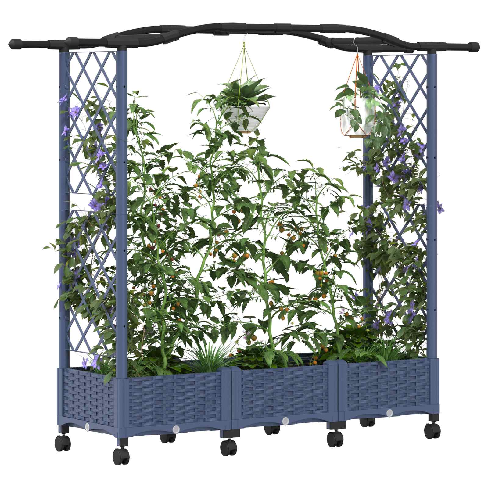 Pakeltas lovas su trelėmis ir stogu Pilka 169 x 40 x 129 cm PP Pakeltas lovas su trelėmis ir stogu Pilka 169 x 40 x 129 cm PP - Image 4