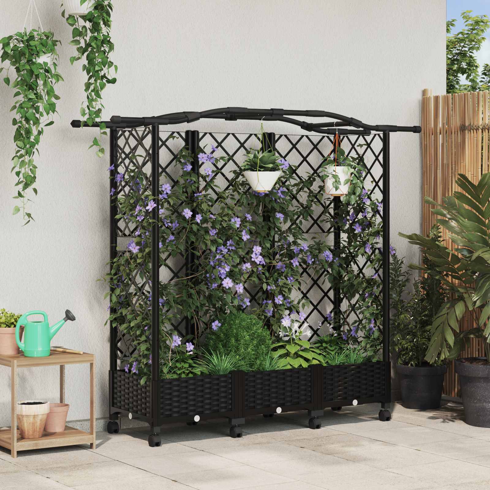 Pakeltas lovas su trelėmis ir stogu Juoda 163 x 40 x 129 cm PP Pakeltas lovas su trelėmis ir stogu Juoda 163 x 40 x 129 cm PP - Image 2
