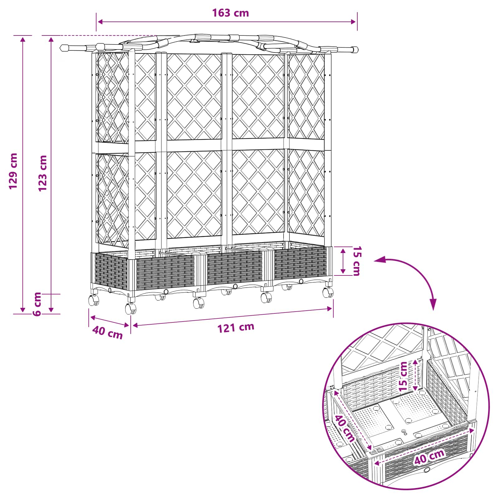 Pakeltas lovas su trelėmis ir stogu Juoda 163 x 40 x 129 cm PP Pakeltas lovas su trelėmis ir stogu Juoda 163 x 40 x 129 cm PP
