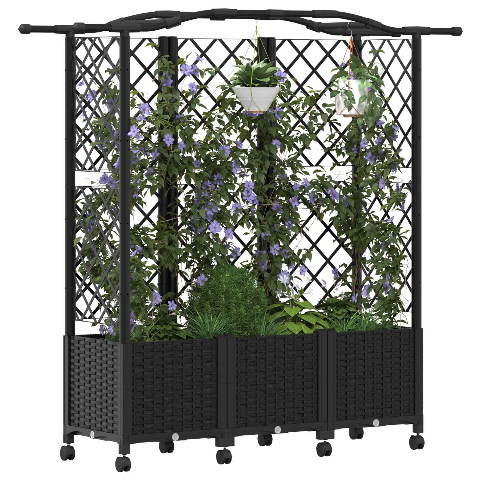 Pakeltas lovas su trelėmis ir stogu Juoda 163 x 40 x 144 cm PP Pakeltas lovas su trelėmis ir stogu Juoda 163 x 40 x 144 cm PP - Image 4