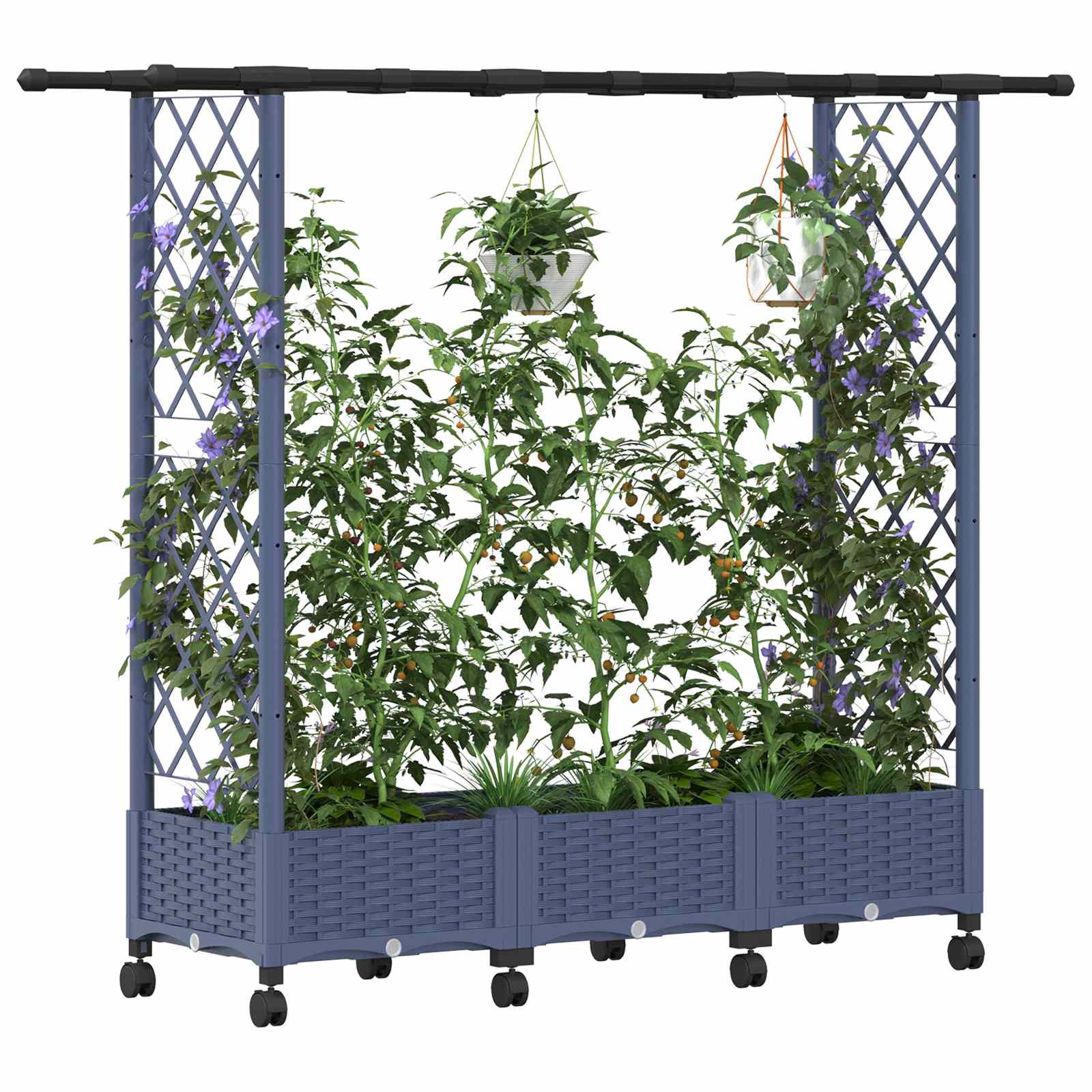 Pakeltas lovas su trelėmis ir stogu Pilka 164 x 40 x 127 cm PP Pakeltas lovas su trelėmis ir stogu Pilka 164 x 40 x 127 cm PP - Image 4