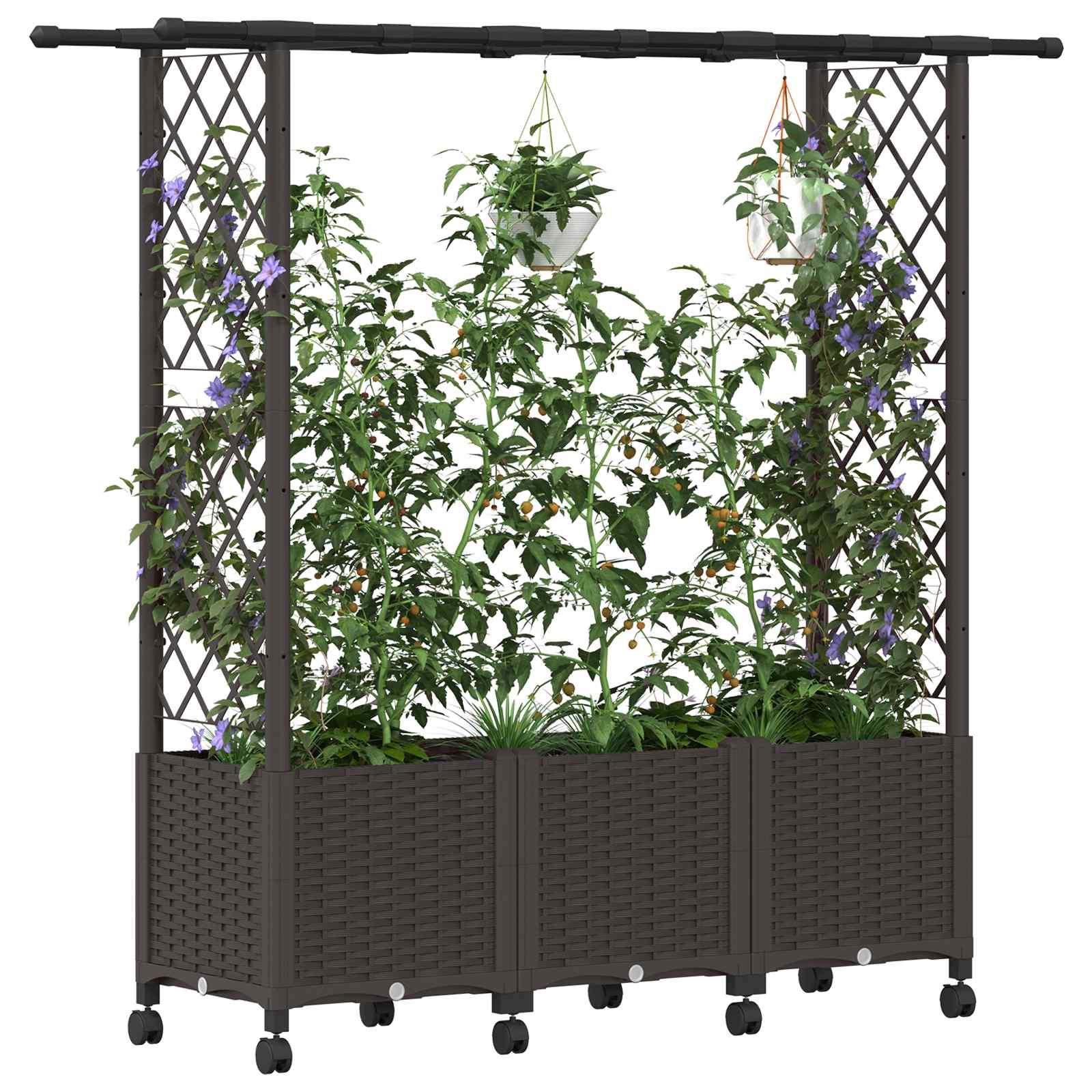 Pakeltas lovas su trelėmis ir stogu Ruda 162,5 x 40 x 142 cm PP Pakeltas lovas su trelėmis ir stogu Ruda 162,5 x 40 x 142 cm PP - Image 4