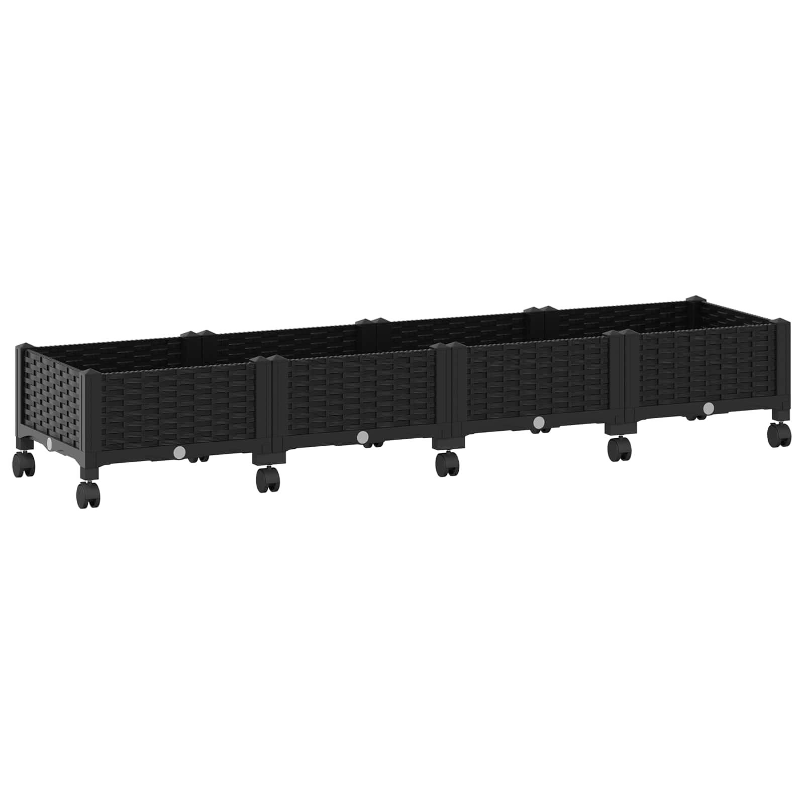 Sodo puodynė su ratukais Juoda 160 x 40 x 29 cm PP Sodo puodynė su ratukais Juoda 160 x 40 x 29 cm PP - Image 3
