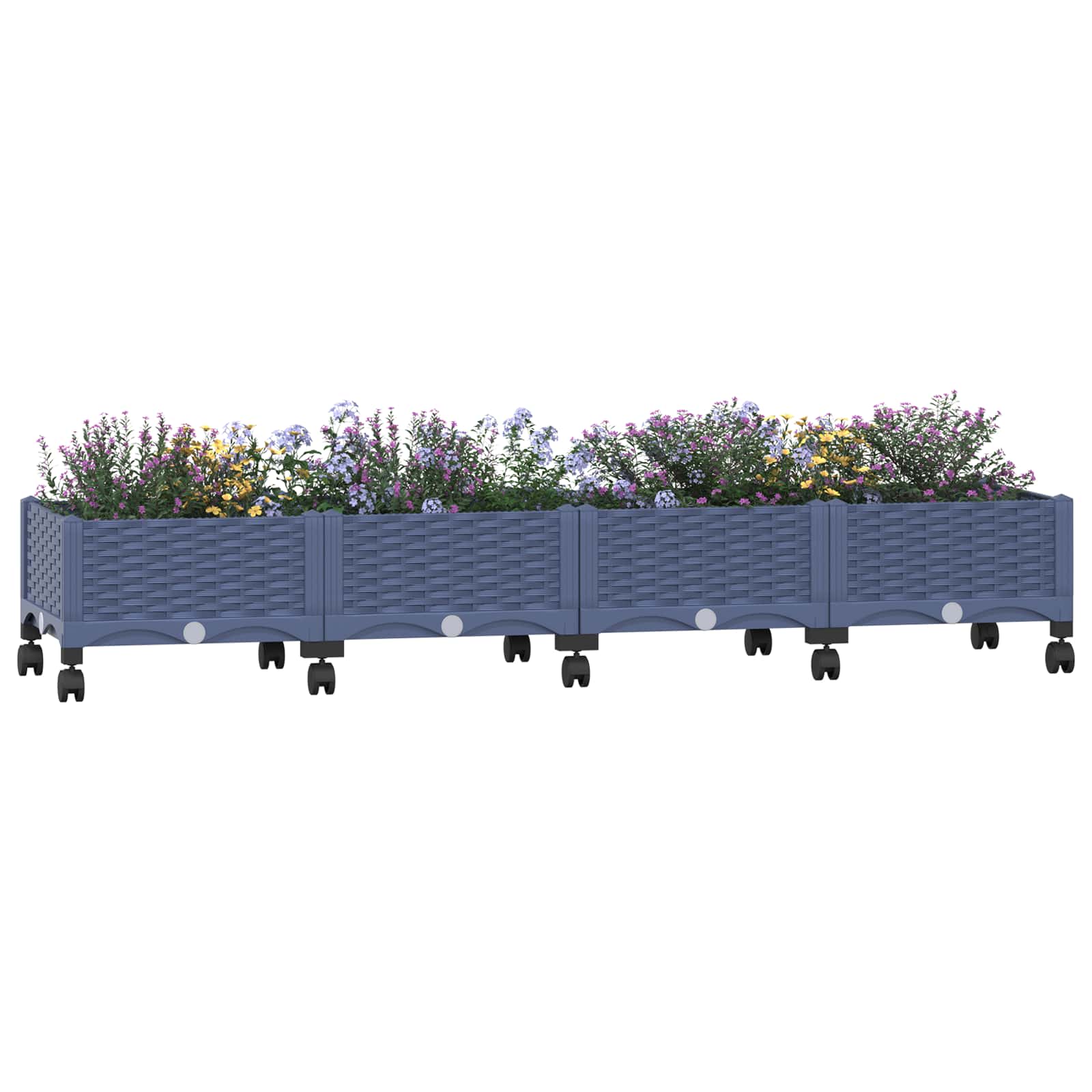 Sodo puodynė su ratukais Mėlyna Pilka 160 x 40 x 33 cm PP Sodo puodynė su ratukais Mėlyna Pilka 160 x 40 x 33 cm PP - Image 4