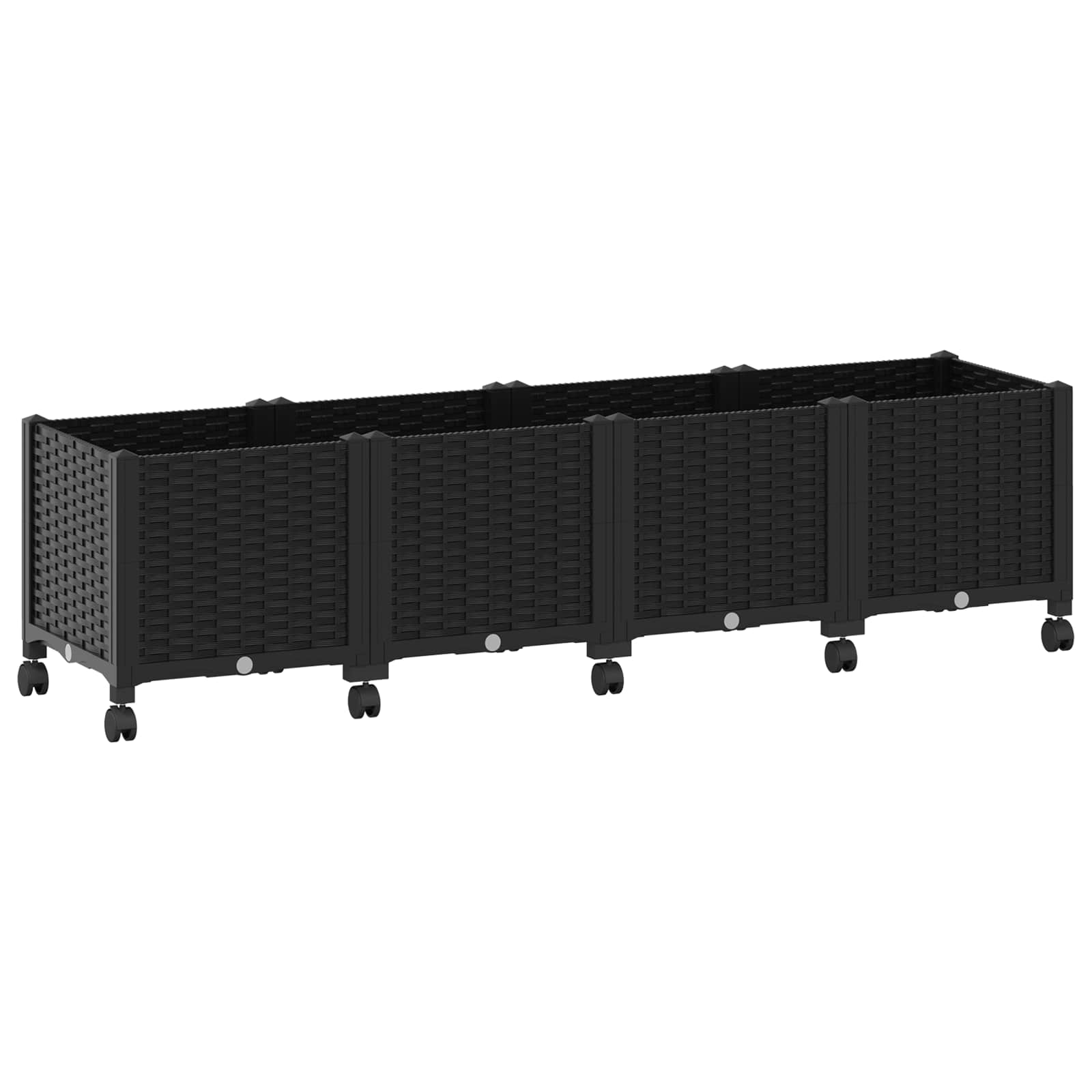 Sodo puodynė su ratukais Juoda 160 x 40 x 44 cm PP Sodo puodynė su ratukais Juoda 160 x 40 x 44 cm PP - Image 3