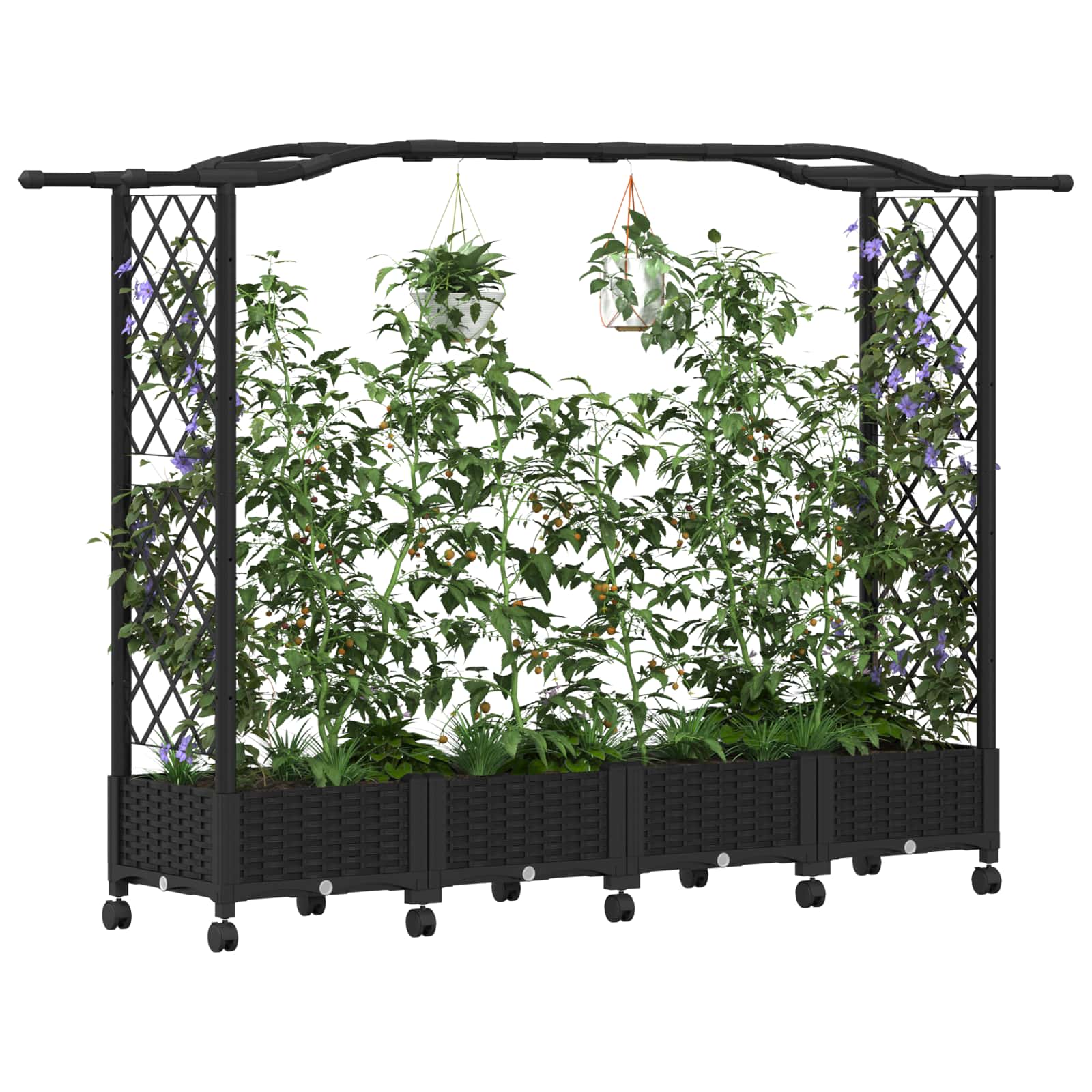 Pakeltas lovas su trelėmis ir stogu Juoda 207 x 40 x 129 cm PP Pakeltas lovas su trelėmis ir stogu Juoda 207 x 40 x 129 cm PP - Image 4