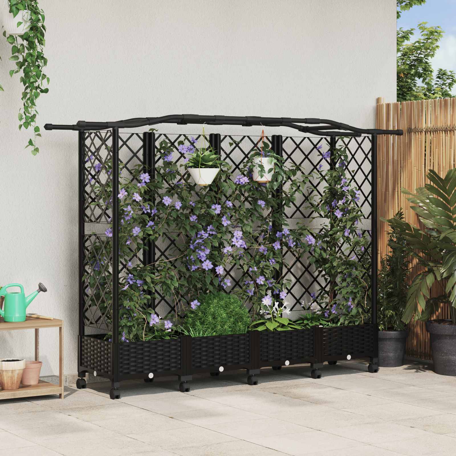 Pakeltas lovas su trelėmis ir stogu Juoda 203,5 x 40 x 129 cm Pakeltas lovas su trelėmis ir stogu Juoda 203,5 x 40 x 129 cm - Image 2