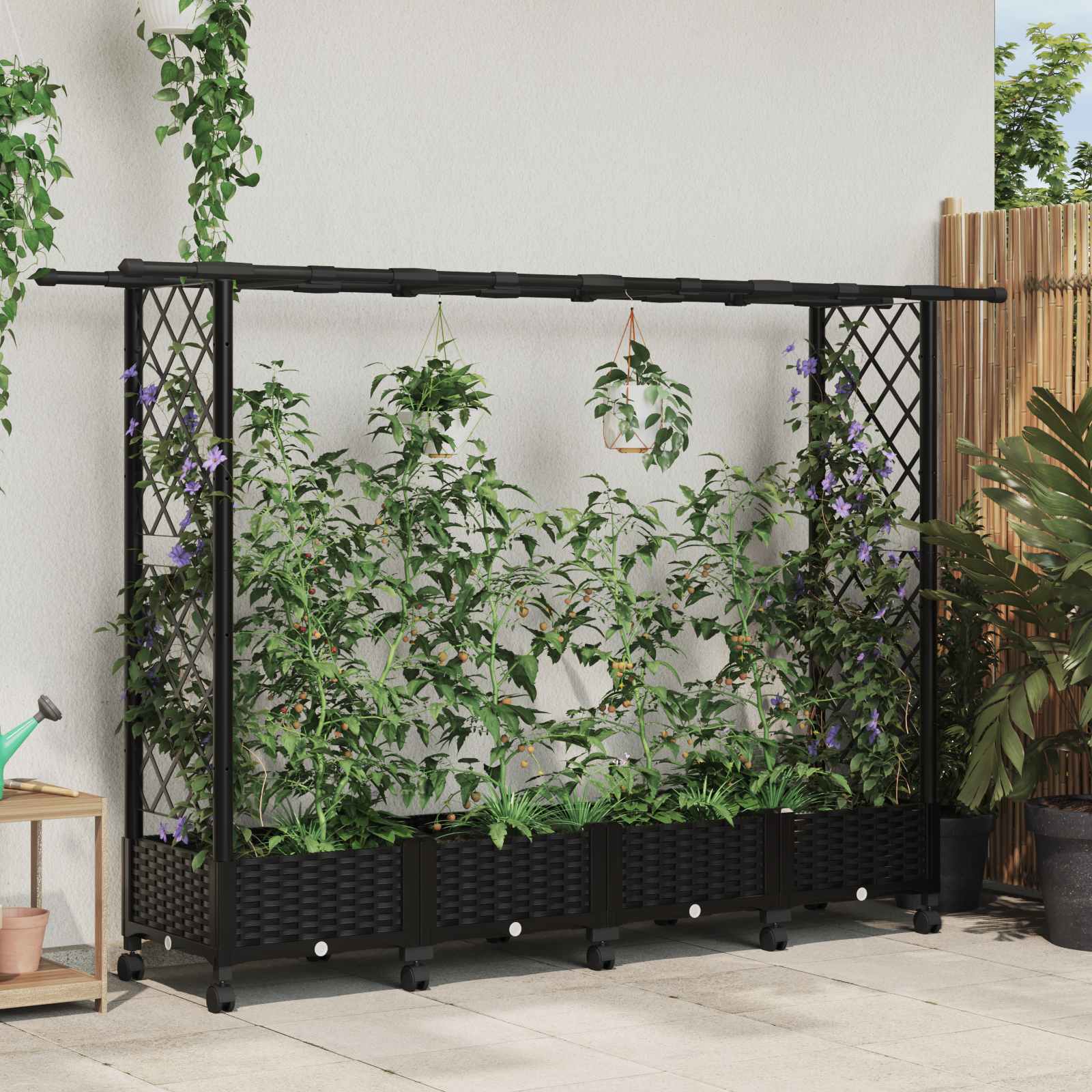 Pakeltas lovas su trelėmis ir stogu Juoda 203 x 40 x 127 cm PP Pakeltas lovas su trelėmis ir stogu Juoda 203 x 40 x 127 cm PP - Image 2