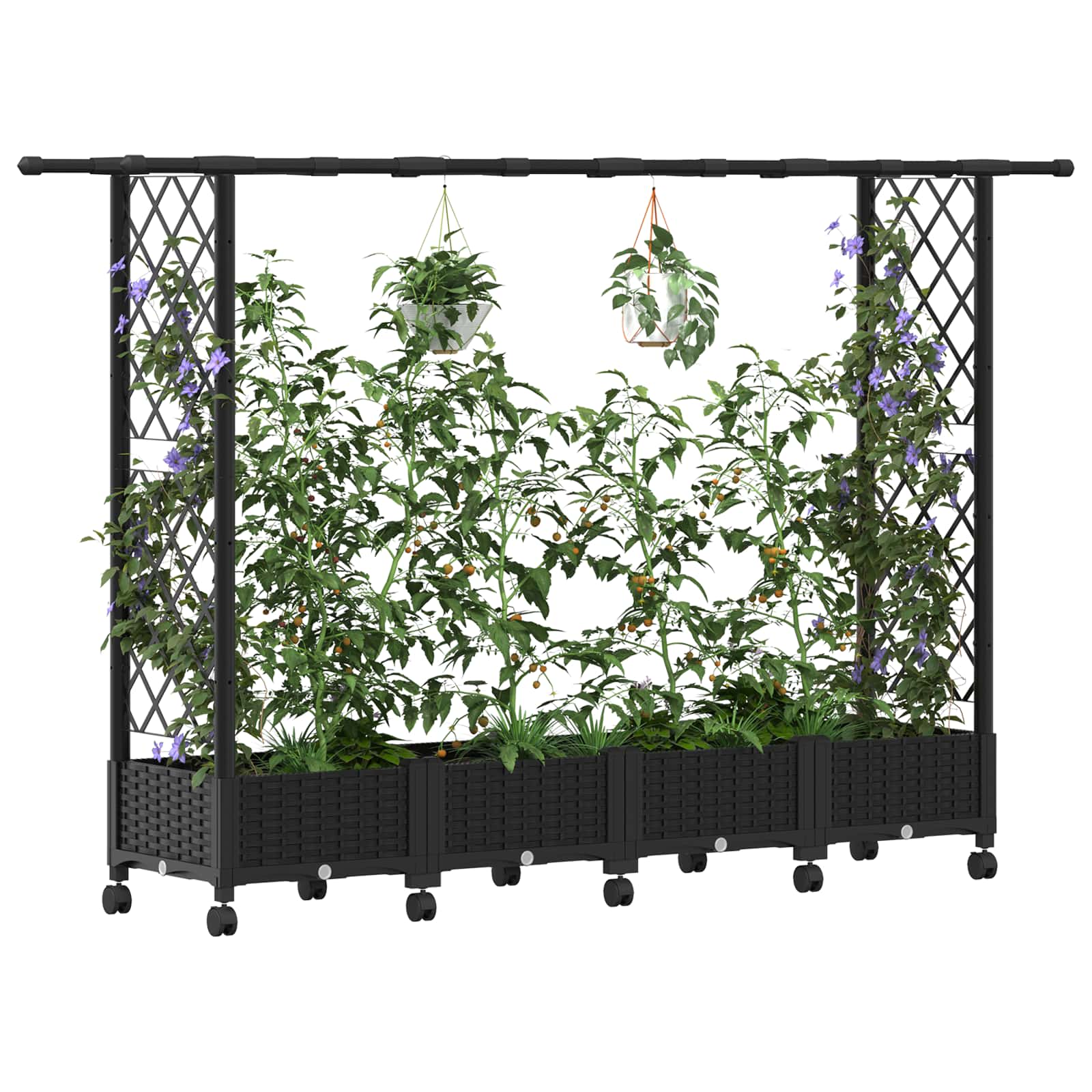 Pakeltas lovas su trelėmis ir stogu Juoda 203 x 40 x 127 cm PP Pakeltas lovas su trelėmis ir stogu Juoda 203 x 40 x 127 cm PP - Image 4