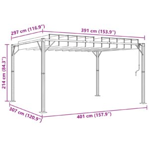 Palapinė su lygiais stogu 3 x 4 x 2,14 m Žalia
