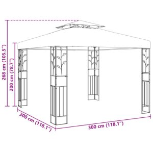 Pavėsinė 3 x 3 x 2,68 m Žalia Poliesteris ir plienas