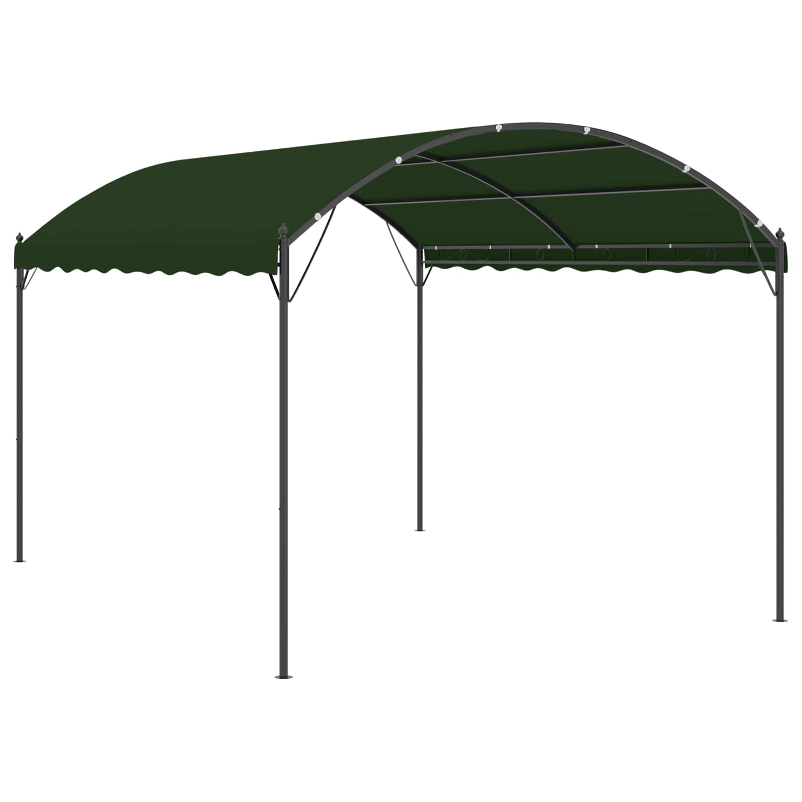 Pavėsinė 4 x 3 x 2,6 m Žalia Poliesteris ir plienas Pavėsinė 4 x 3 x 2,6 m Žalia Poliesteris ir plienas - Image 3