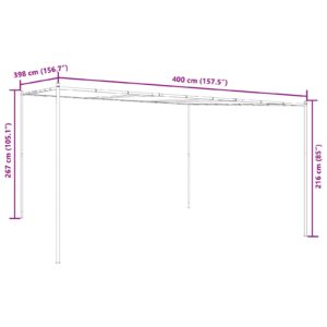 Pavėsinė 4 x 3,98 x 2,67 m Žalia Poliesteris ir plienas