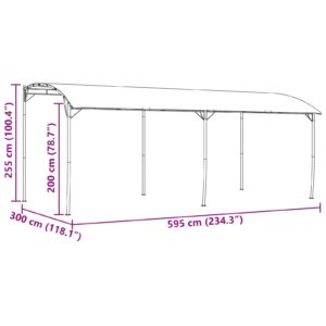 Pavėsinė 6 x 3 x 2,55 m Žalia