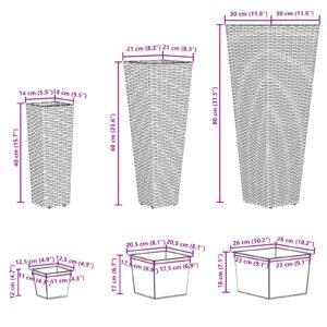 Lauko rinkinys 3 vnt. Juoda 30 x 30 x 80 cm Metalas
