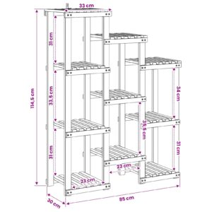 Augalų stovas Balta 85 x 30 x 114,5 cm Kietos akacijos mediena