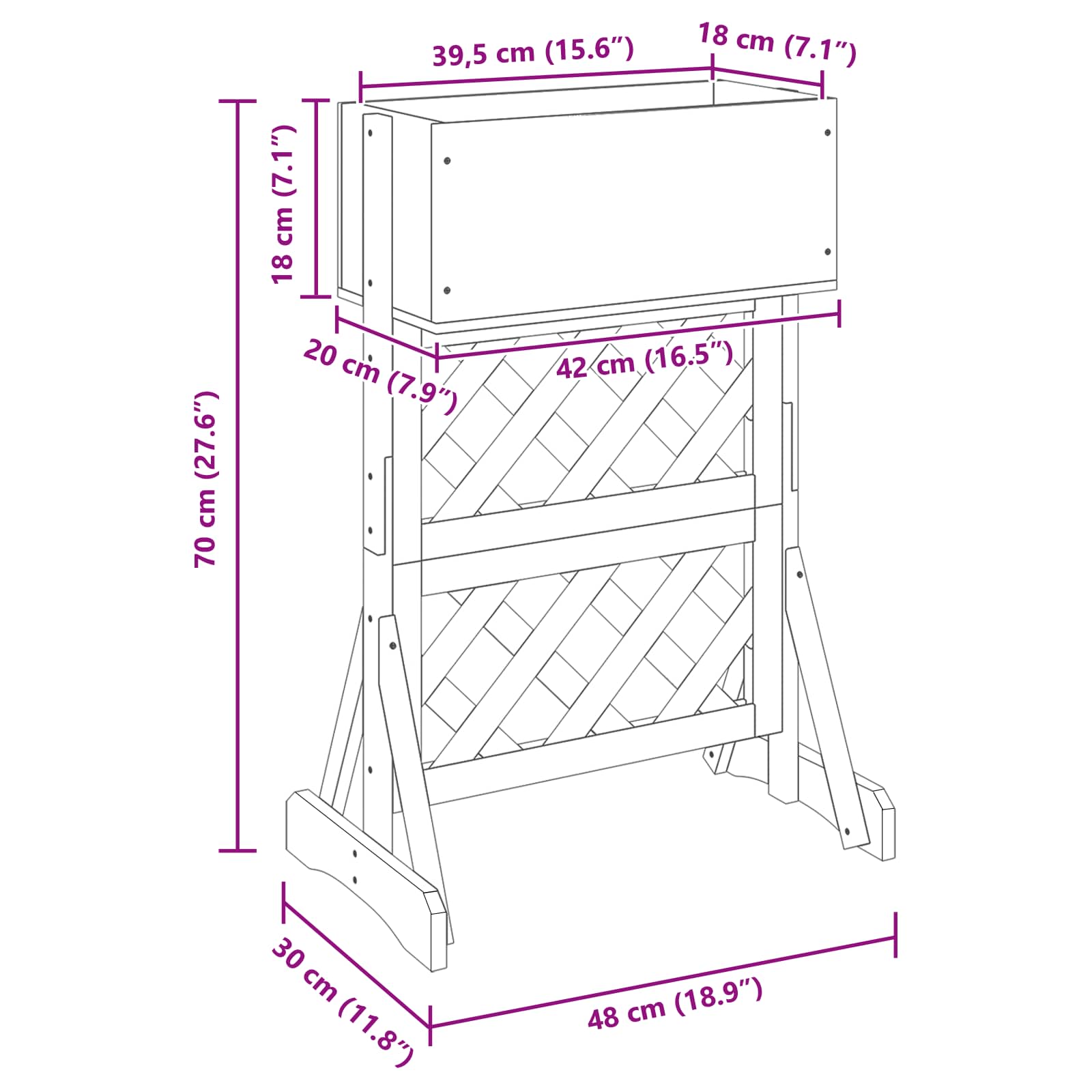 Vertikalus sodinimo trellis Oranžinė 48 x 30 x 70,5 cm Vertikalus sodinimo trellis Oranžinė 48 x 30 x 70,5 cm