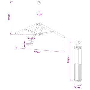 Skėtis stovai Balta Plienas skirtas 25-32 mm Stulpas