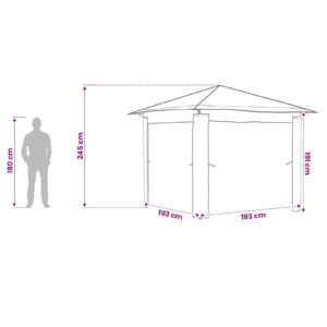 Paviljonas be šoninės sienos 2,6 x 2,6 m Bežinis ir Rudas