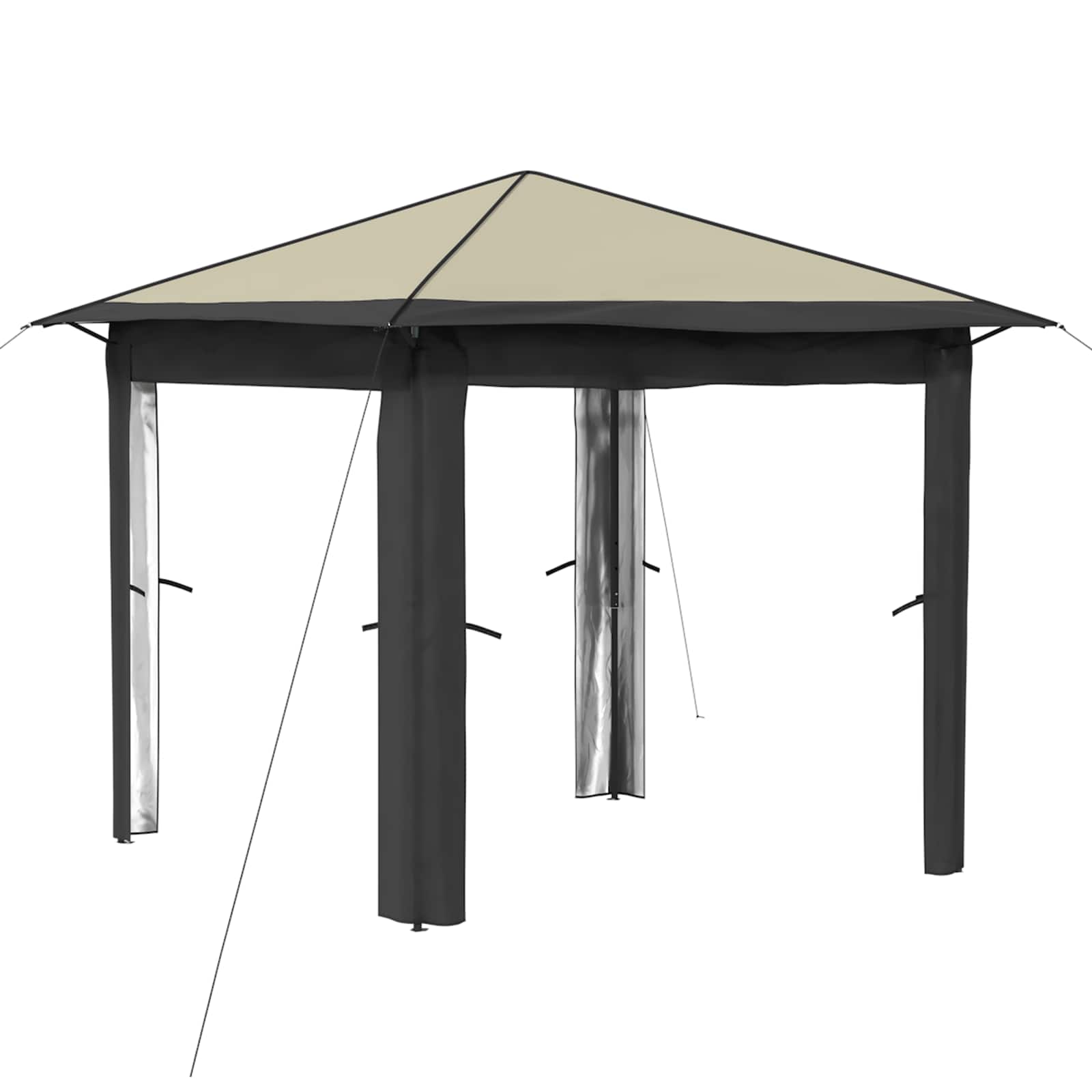 Paviljonas be šoninės sienos 2,6 x 2,6 m Kremo ir antracito Paviljonas be šoninės sienos 2,6 x 2,6 m Kremo ir antracito - Image 3