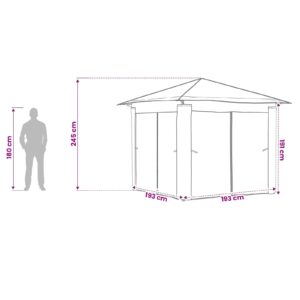 Paviljonas su 4 šoninėmis sienomis 2,6 x 2,6 m Kremas ir rudas