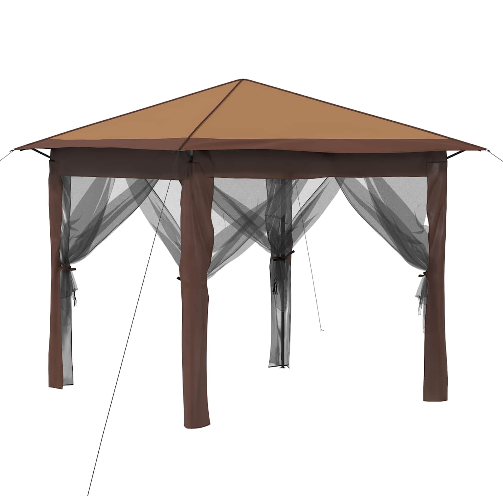 Paviljonas su 4 šoninėmis sienomis 2,6 x 2,6 m Bežinis ir Rudas Paviljonas su 4 šoninėmis sienomis 2,6 x 2,6 m Bežinis ir Rudas - Image 3