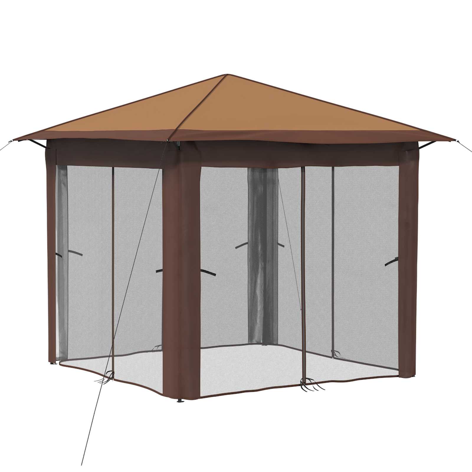 Paviljonas su 4 šoninėmis sienomis 2,6 x 2,6 m Bežinis ir Rudas Paviljonas su 4 šoninėmis sienomis 2,6 x 2,6 m Bežinis ir Rudas - Image 4