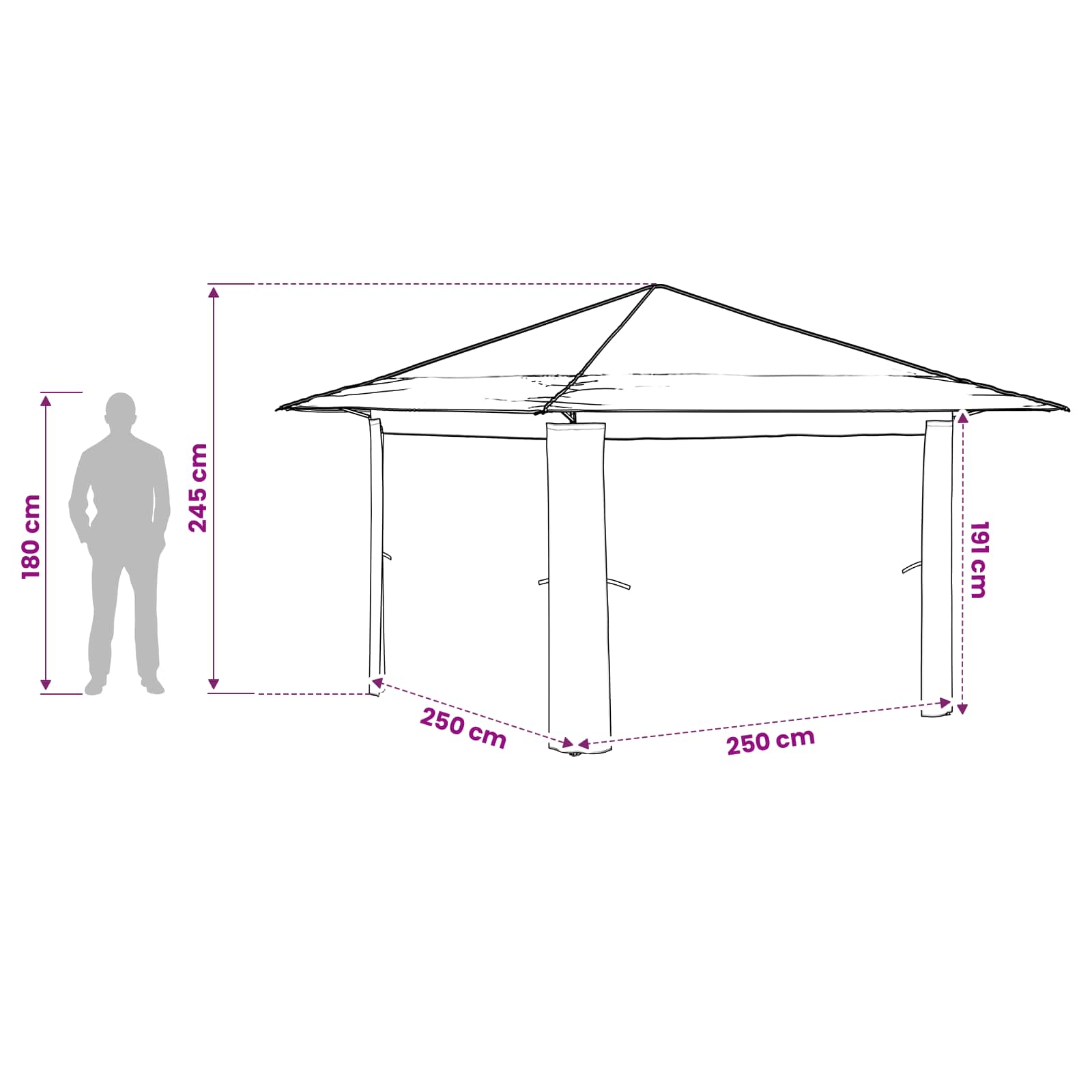 Paviljonas be šoninės sienos Kremas ir rudas Paviljonas be šoninės sienos Kremas ir rudas