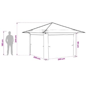 Paviljonas be šoninės sienos Šviesiai pilka ir antracito