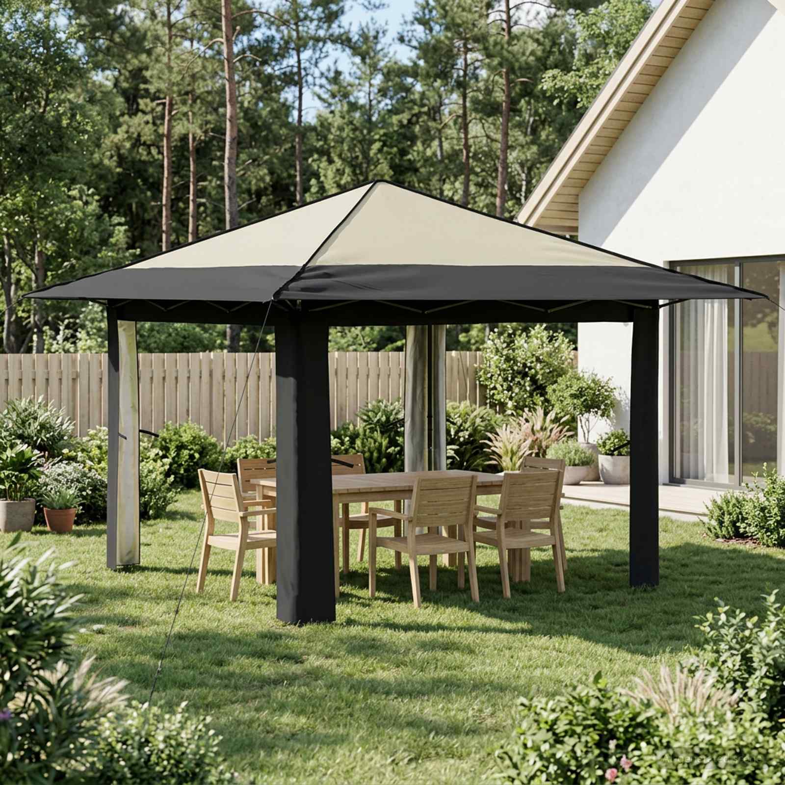 Paviljonas be šoninės sienos Kremo ir antracito Paviljonas be šoninės sienos Kremo ir antracito - Image 2