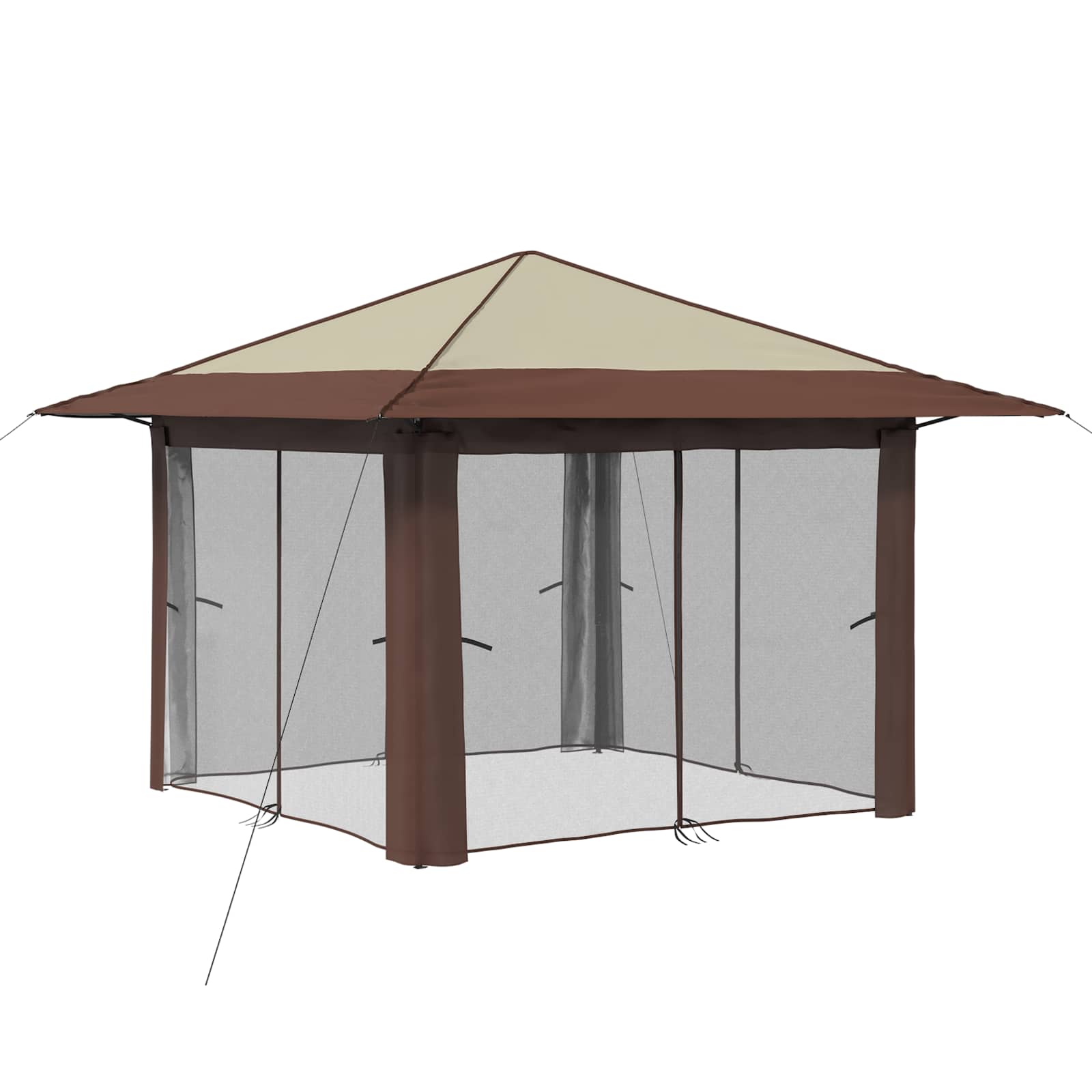Paviljonas su 4 šoninėmis sienomis Kremas ir rudas Paviljonas su 4 šoninėmis sienomis Kremas ir rudas - Image 4