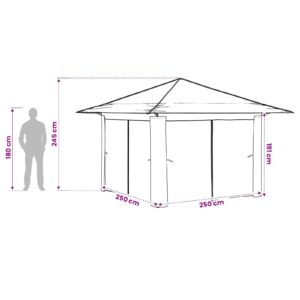 Paviljonas su 4 šoninėmis sienomis Kremas ir rudas