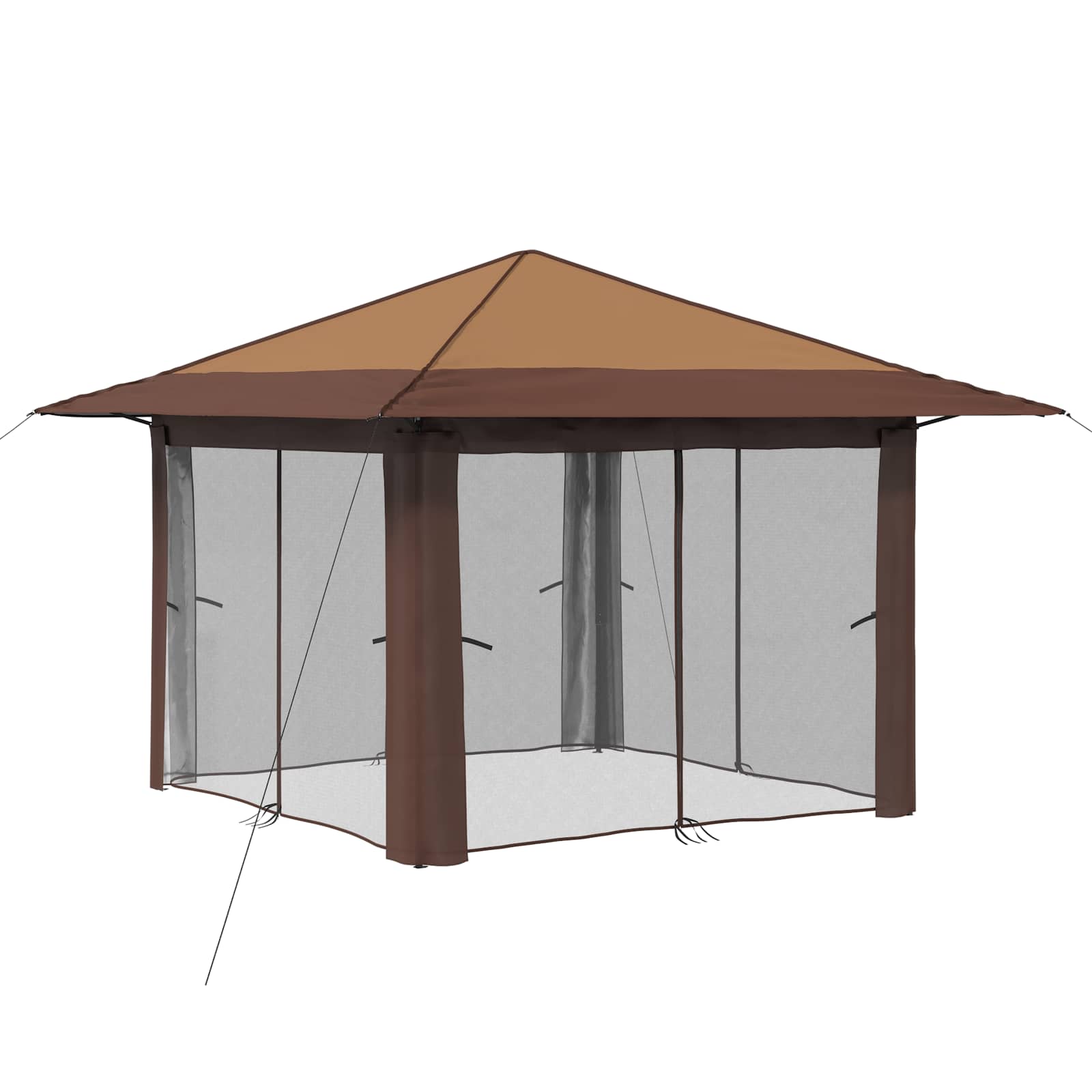Paviljonas su 4 šoninėmis sienomis 3,3 x 3,3 m Bežinis ir Rudas Paviljonas su 4 šoninėmis sienomis 3,3 x 3,3 m Bežinis ir Rudas - Image 4