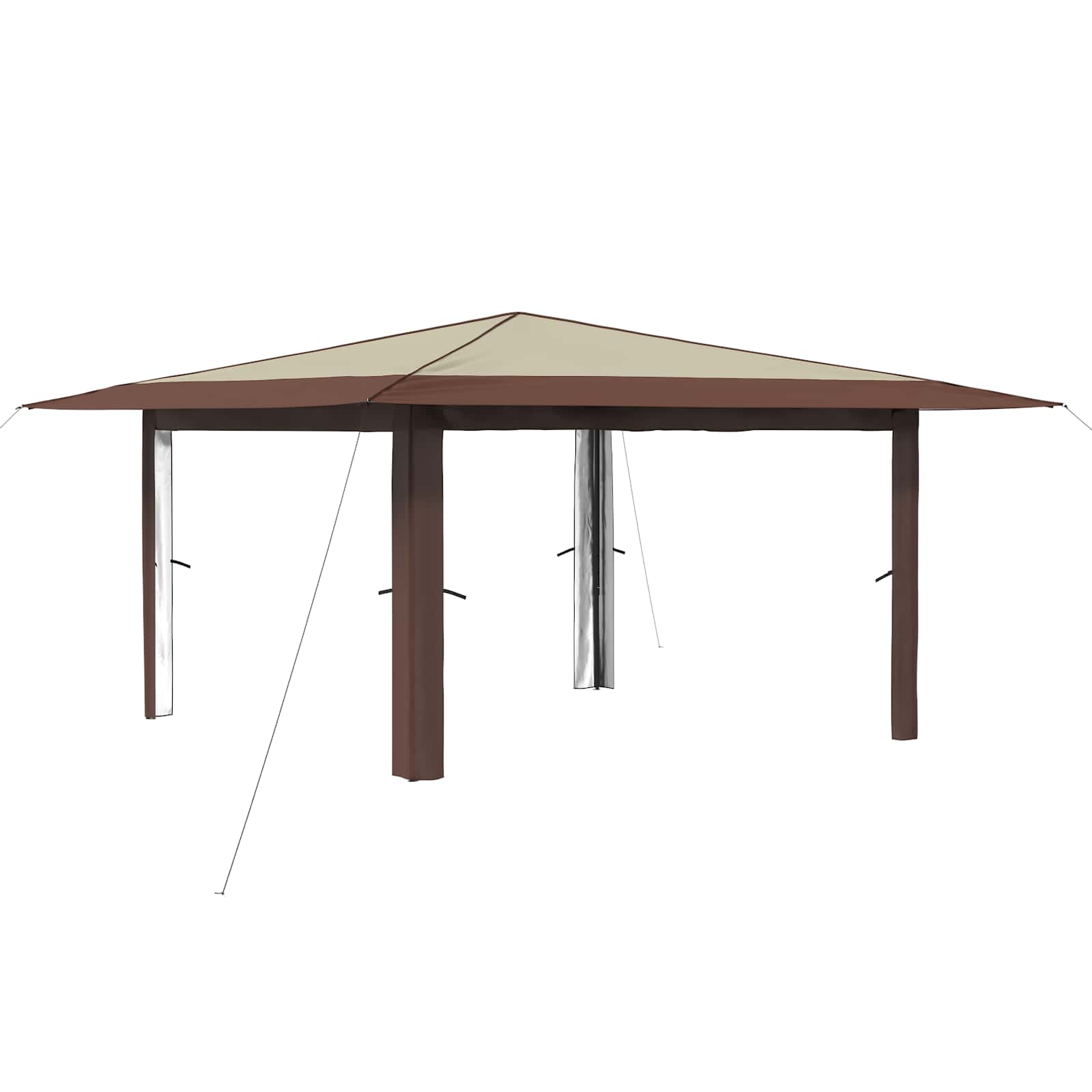Gazebo be šoninės sienos 4 x 4 m Kremas ir rudas Gazebo be šoninės sienos 4 x 4 m Kremas ir rudas - Image 3