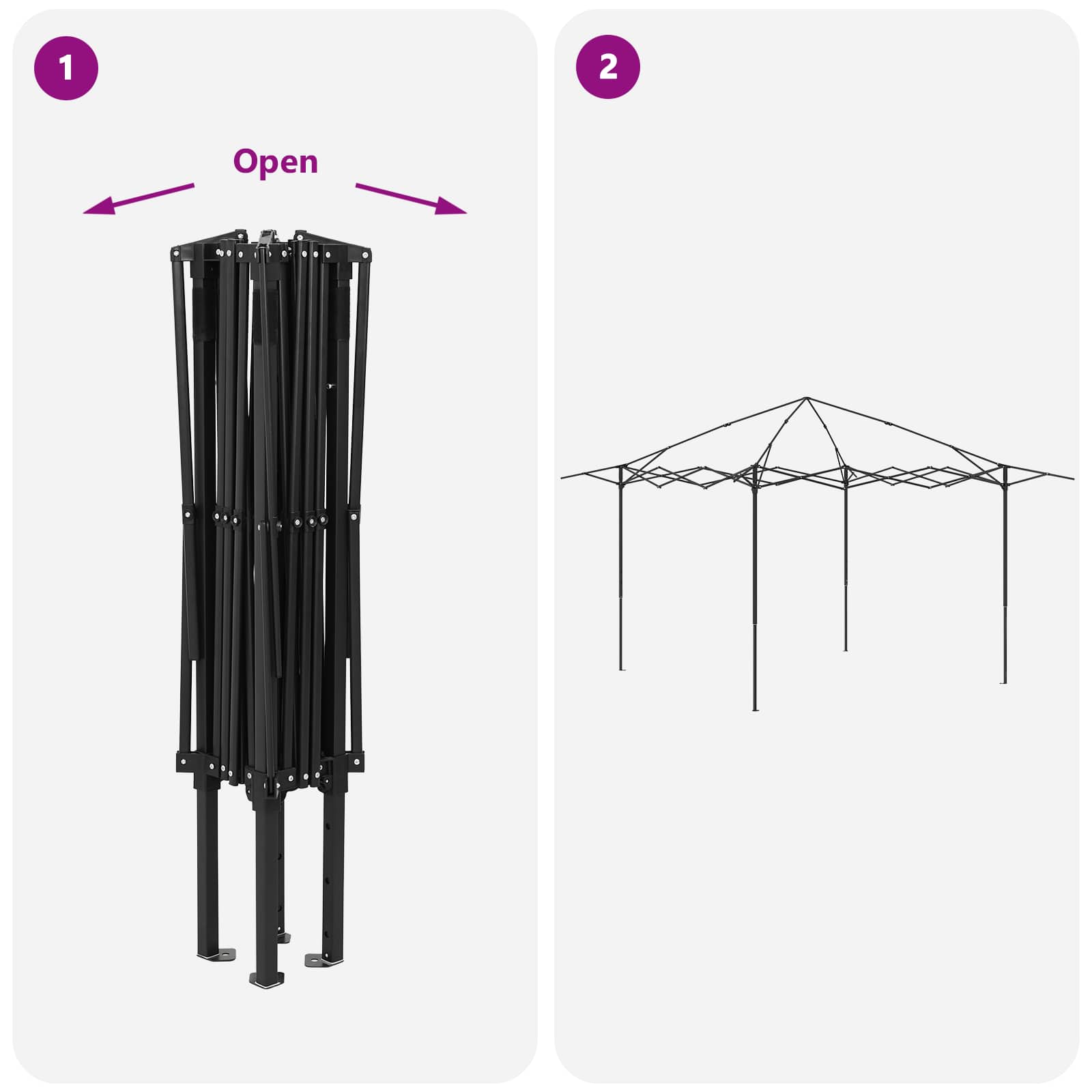 Gazebo be šoninės sienos 4 x 4 m Šviesiai pilka ir antracito Gazebo be šoninės sienos 4 x 4 m Šviesiai pilka ir antracito - Image 9