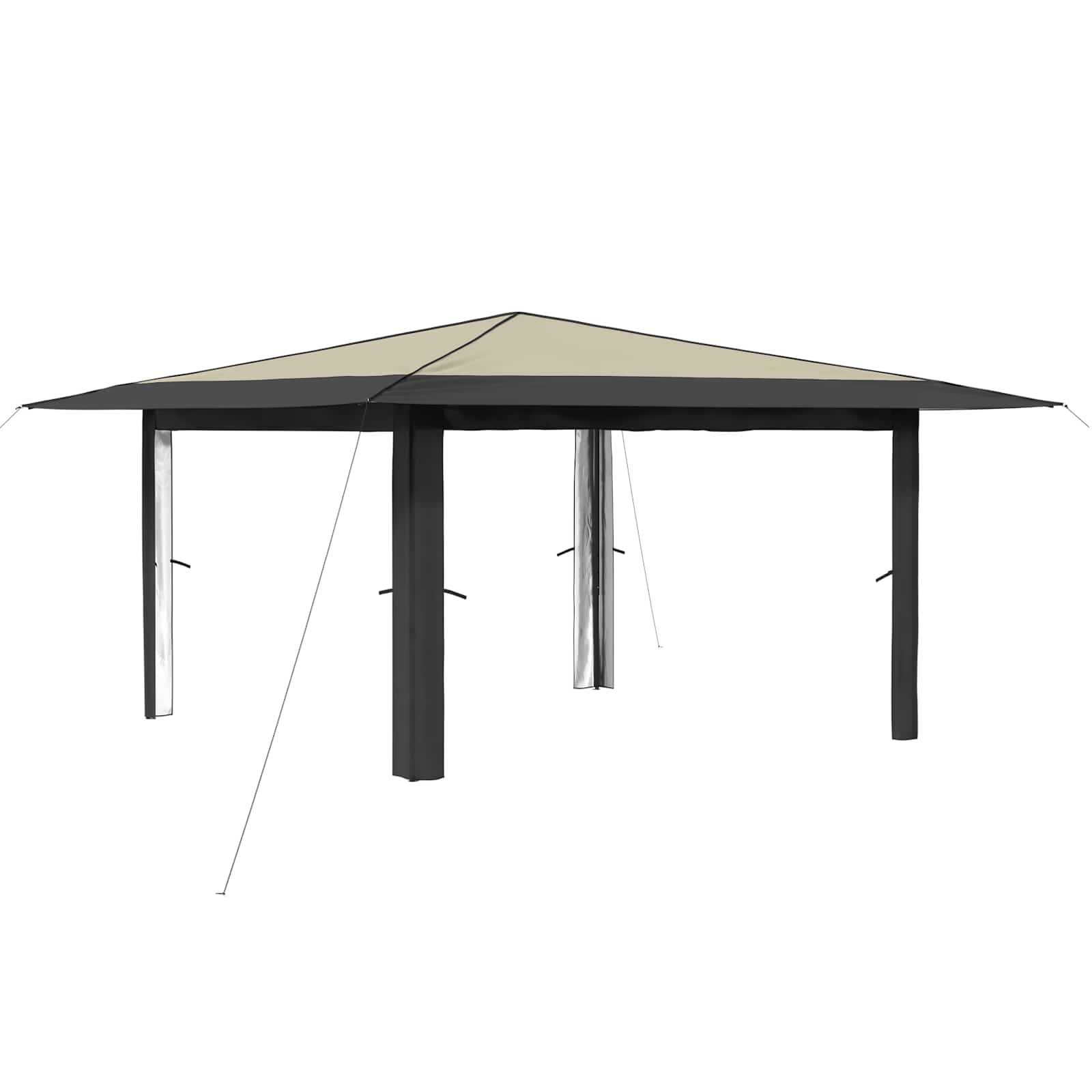 Gazebo be šoninės sienos 4 x 4 m Kremo ir antracito Gazebo be šoninės sienos 4 x 4 m Kremo ir antracito - Image 3